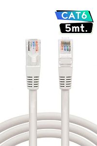 Cat6 5mt Ethernet Kablosu 1000mbps 5 Metre Fabrikasyon Internet Kablosu ürün fotoğrafı