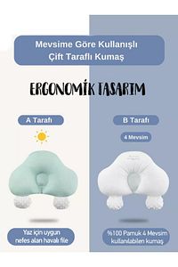Ayarlanabilir Düz Kafa Yastığı, Bebek Yastığı, Düz Kafa Sendromu, Kafa Yastığı , Yıkanabilen Kumaş ürün fotoğrafı