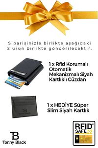 Orijinal Kutulu Süper Slim Kartlık Hediyeli Otomatik Mekanizmalı Çok Gözlü Akıllı Kredi Kartlık ürün fotoğrafı