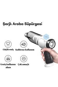 2 Yıl Pro 120w 9000pa Güçlü Emiş ve Üfleme Özellikli Ev Araç Kablosuz Şarjlı El Süpürgesi ürün fotoğrafı