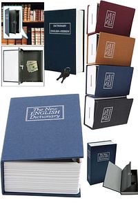 Kitap Görünümlü Anahtarlı Çelik Mini Kasa Ev İçin Altın Takı Kutusu Kasa Kumbara Kilitli Sandık ürün fotoğrafı