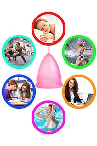 Regl Kabı, Menstrual Kap, Medikal Silikon, Doğum Yapmamış Kadınlar Için, Small-pembe ürün fotoğrafı
