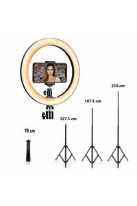 Youtuber Led 10 Inç Ring Light 5500k Youtuber Led Işıklı 2.1 Metre Tripod Selfie Makyaj Işığı ürün fotoğrafı