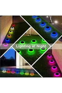 GÜNEŞ ENERJİLİ YUVARLAK SAPLAMALI RGB ÇOK RENKLİ BAHÇE AYDINLATMA LAMBASI LED IŞIK ürün fotoğrafı