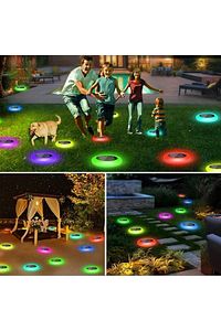 GÜNEŞ ENERJİLİ YUVARLAK SAPLAMALI RGB ÇOK RENKLİ BAHÇE AYDINLATMA LAMBASI LED IŞIK ürün fotoğrafı