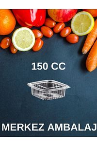 Plastik Sızdırmaz Kap 150 Gr Cc Kullan At Tek Kullanımlık Plastik Kapaklı Kase 50 Adet ürün fotoğrafı