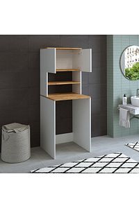 Cd9 Çamaşır-kurutma Makinesi Dolabı 3 Raflı 2 Kapaklı Banyo Dolabı Mat Beyaz-ahşap 1712 ürün fotoğrafı