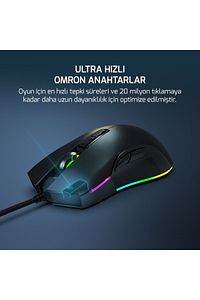 Ursa 10000DPI USB Oyuncu Mouse Siyah ürün fotoğrafı