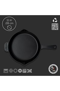 Döküm Yuvarlak Kızartma Tavası Döküm Demir Yekpare Saplı. Çap(Ø)28cm ürün fotoğrafı