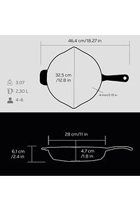 Döküm Yuvarlak Kızartma Tavası Döküm Demir Yekpare Saplı. Çap(Ø)28cm ürün fotoğrafı