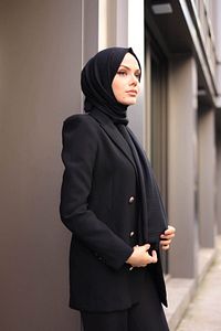 Kadın Pamuk Cazz Şal Siyah ürün fotoğrafı