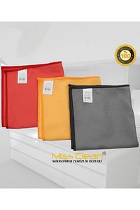 ( 3 Adet ) Cam Ve Ayna Bezi Mikrofiber Genel Temizlik Bezi Çok Renkli 40*40 Cm ürün fotoğrafı