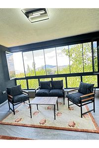 Asli Balkon Takımı 2-1-1 Bahçe Balkon Mobilyası Cafe Mobilyası Çay Seti Koltuk Takımı Metal Kanepe ürün fotoğrafı