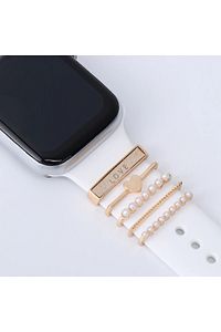 Apple Watch Uyumlu Akıllı Saat Kordon Süsü Gold Love Charm Kayış Aksesuarı - 38 40 41 42 44 45 49 mm ürün fotoğrafı