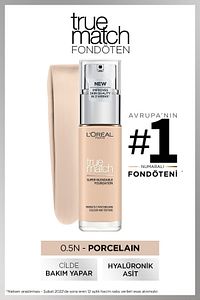 L'Oréal Paris True Match Bakım Yapan Fondöten 0.5N PORCELAIN Kapatıcı ürün fotoğrafı