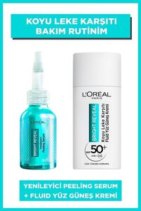 Bright Reveal SPF 50+ Koyu Leke Karşıtı Yüz Güneş Kremi & Yenileyici Peeling Serum Seti ürün fotoğrafı