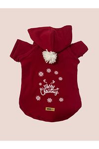 Kapişonlu Sweatshirt Köpek Ve Kedi Yılbaşı Kıyafeti - Yılbaşı Özel Noel Baba ürün fotoğrafı