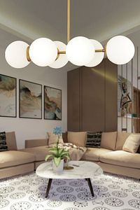 Lema 6 Lı Eskitme Modern Yemek Masası Üstü Yatak odası Salon Avize ürün fotoğrafı