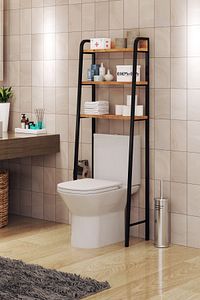 Wc Arkası Klozet Rafı Klozet Üstü Raf Ve Organizatör Havluluk Banyo Düzenliyici ürün fotoğrafı
