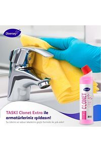 Taskı Clonet Extra 6'lı Set Kireç Çözücü Banyo Temizleyici 1 Şişe 750ml ürün fotoğrafı