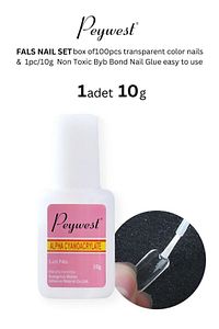 Yeni Nesil Pro Tırnak Seti (100LÜ ŞEFFAF BADEM PROTEZ TIRNAK 10 GR FIRÇALI EXTRA GÜÇLÜ YAPIŞTIRICI) ürün fotoğrafı