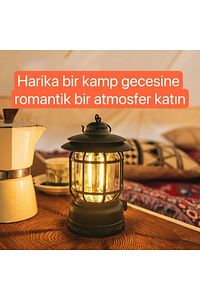 Nostaljik Işığı Ayarlanabilir Ledli Kamp Lambası ürün fotoğrafı