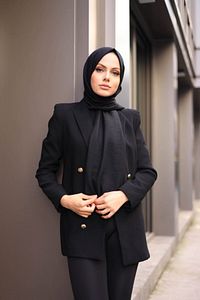 Kadın Pamuk Cazz Şal Siyah ürün fotoğrafı
