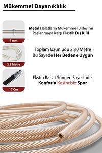 Çelik Telli Sayaçlı Göstergeli Antrenman Atlama İpi ürün fotoğrafı