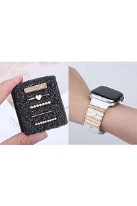 Apple Watch Uyumlu Akıllı Saat Kordon Süsü Gold Love Charm Kayış Aksesuarı - 38 40 41 42 44 45 49 mm ürün fotoğrafı