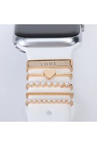 Apple Watch Uyumlu Akıllı Saat Kordon Süsü Gold Love Charm Kayış Aksesuarı - 38 40 41 42 44 45 49 mm ürün fotoğrafı
