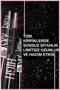 Lash Sensational Sky High Cosmic Black Maskara & Mini Super Stay Matte Ink Ruj 65 Seductress 2.7ml ürün fotoğrafı
