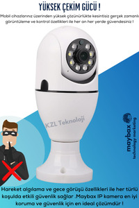 Kablosuz Ampul  Kamera, WiFi Ev Akıllı Kamera, 360 ° Görüş Açısı, İki Yönlü Ses, Hareket Algılama ürün fotoğrafı