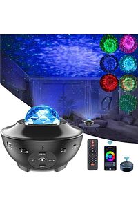 Yıldızlı Bluetooth Hoparlör Projektör Gece Lambası- Galaksi Lazer Işık Ve Parti Led Disko Topu ürün fotoğrafı