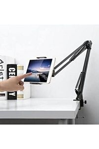 Teleskopik Masaüstü Tablet Telefon Tutucu Ayarlanır Katlanır Seviyeli Tutucu Siyah ürün fotoğrafı