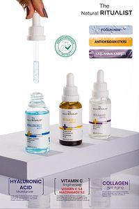 3'lü Cilt Bakım Serum Seti ( Hyaluronic Acid + C Vitamini + Collagen Serum ) ürün fotoğrafı