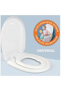 Universal Çocuk Adaptörlü Amortisörlü Klozet Kapağı Kapak ürün fotoğrafı