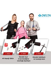 Deluxe Sünger Tutamaçlı Rulmanlı Ayarlanabilir Atlama İpi ürün fotoğrafı