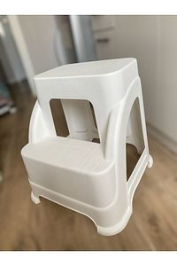 Merdivo Büyük Beyaz Basamaklı Tabure Merdiven Kamp Ev Bahçe Tabure 42x44x44(H) Cm ürün fotoğrafı