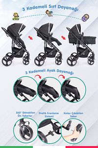 Prego Range Çift Yönlü Portbebeli Bebek Arabası ürün fotoğrafı