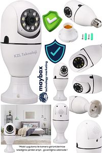 Kablosuz Ampul  Kamera, WiFi Ev Akıllı Kamera, 360 ° Görüş Açısı, İki Yönlü Ses, Hareket Algılama ürün fotoğrafı