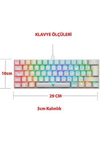 Majesty 62 Tuşlu Rgb Mekanik Gaming Klavye Red Switch Beyaz ürün fotoğrafı