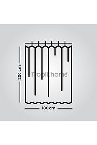Siyah Çizgili Banyo Perdesi, 180x200cm Duş Perdesi-tek Kanat Banyo Duş Perdesi- C Halka Hediyeli ürün fotoğrafı
