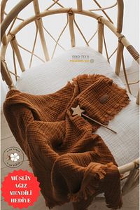 Tarçın Muslin 4 Katlı Müslin Battaniye Bebek Müslin Çocuk Müslin 110x110cm ürün fotoğrafı