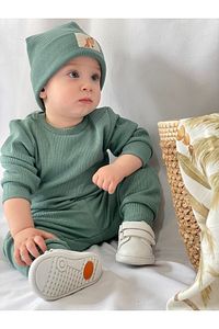 Pamuk Bereli 3'lü Takım Bebek Ve Çocuk Yeşil ürün fotoğrafı