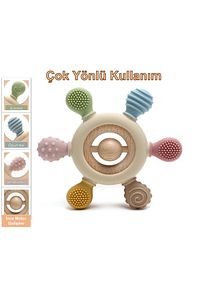Bebek Diş Kaşıyıcı Halka Dümen (BEJ RENK DİŞLİK) ürün fotoğrafı