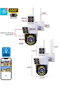 Duo Çift Lensli Hareketli Wi-fi Akıllı Kamera Fhd Türkçe (O-KAM) Uygulama 3039 Yeni Kasa ürün fotoğrafı