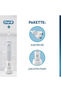 Vitality D100 Şarj Edilebilir Cross Action White Elektrikli Diş Fırçası ürün fotoğrafı