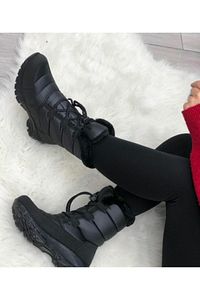 Kadın Siyah Kar Botu Hakiki ürün fotoğrafı