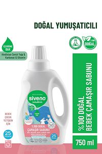 %100 Doğal Bebek Çamaşır Sabunu Kendinden Yumuşatıcılı Bitkisel Deterjan Konsantre Vegan 750 ml ürün fotoğrafı