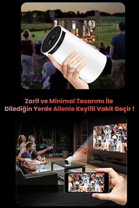 Taşınabilir 130" inç Yansıtma Sinema Projeksiyon Cihazı Ev Sineması Dahili Android 11.0, Bluetooth ürün fotoğrafı